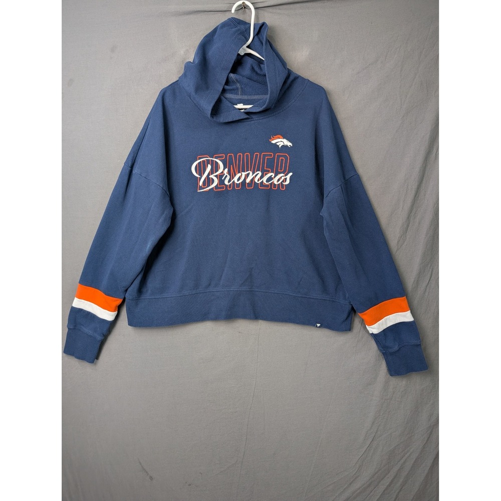 Fanatics Denver Broncos Womens Navy Blue Pullover Hoodie XL